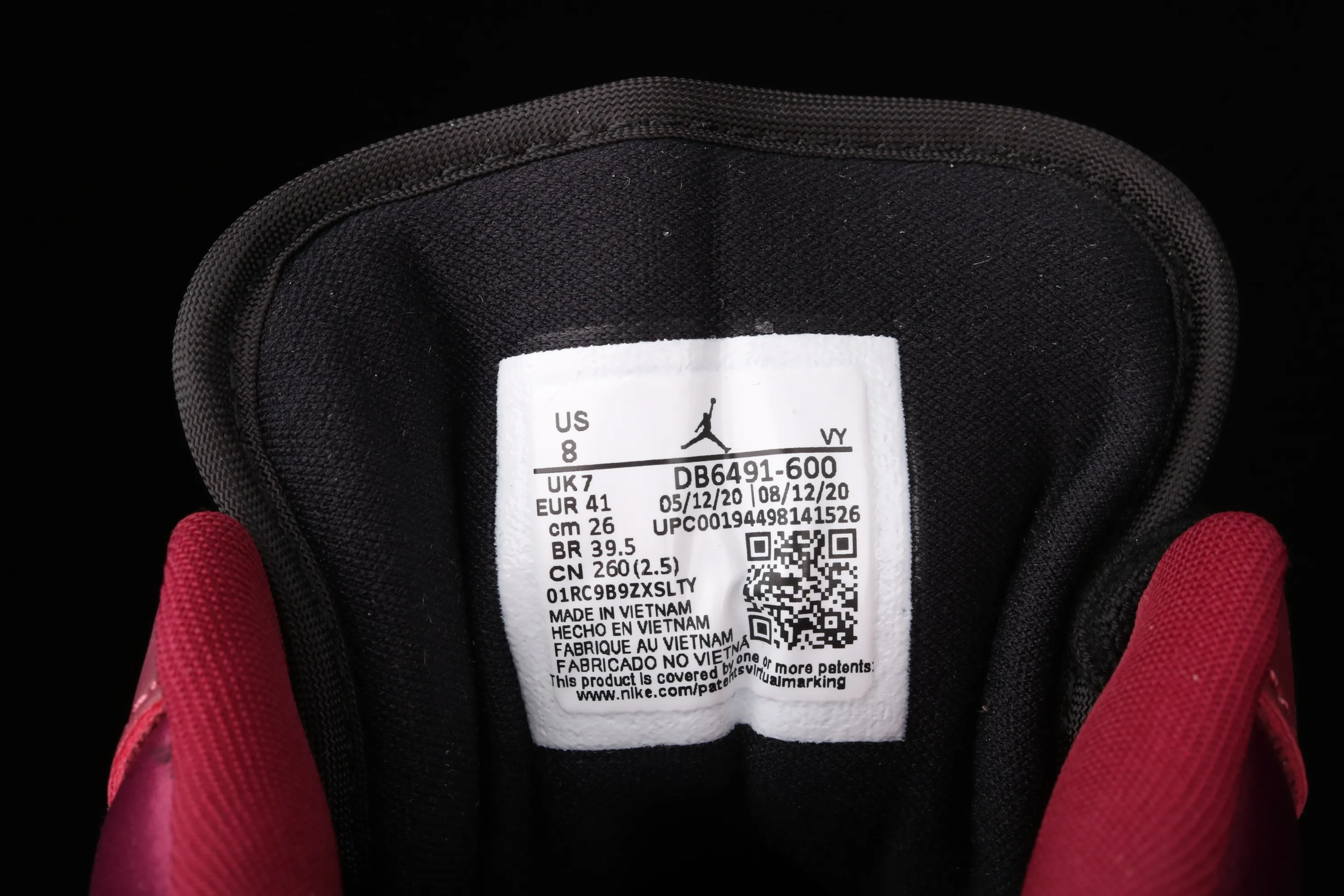 All categories Air Jordan Jordan series basketball shoes Air Jordan 1 Low G version pure original Air Jordan1 Low AJ1 Joe 1 black wine red metal flying wings reverse low-top basketball shoes DB6491-600